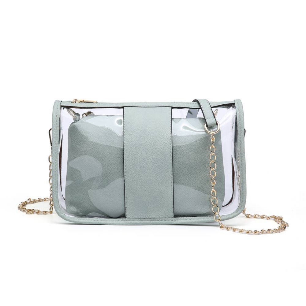 Clear Gameday Handbag- Cadet Blue